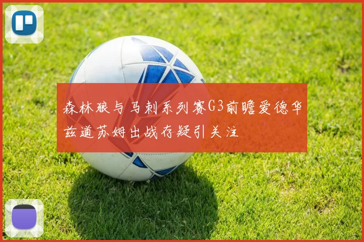 森林狼与马刺系列赛G3前瞻爱德华兹道苏姆出战存疑引关注